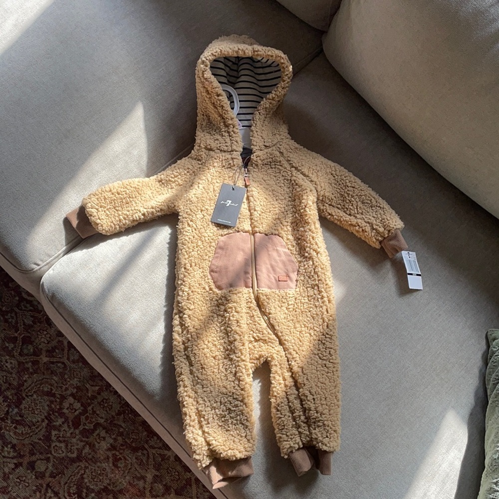 7 For All Mankind Fleece Baby Onesie